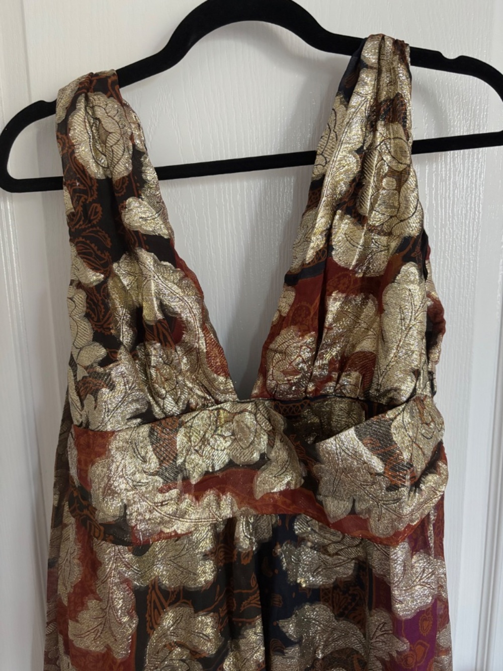 Farm Rio Lamé Jacquard Maxi Dress - Picture 5 of 11